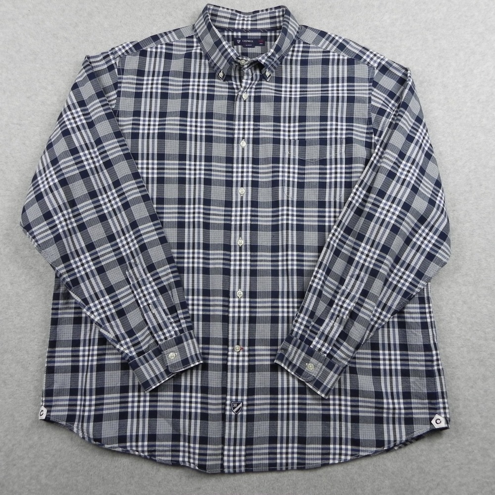 Cremieux Classics Shirt Mens 2XL XXL Pocket Button Up Blue Plaid Long Sleeve